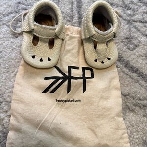 Freshly Picked Mary Jane Baby Moccasins, Cream